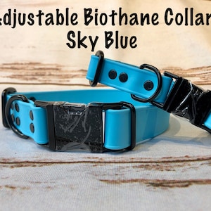 Biothane dog collar, dog collar blue, dog collar, buckle dog collar, waterproof collar, Adjustable Biothane Dog Collar, rose gold hardware