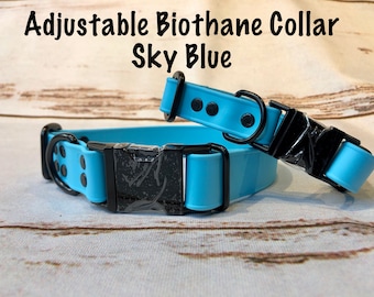 Biothane dog collar, dog collar blue, dog collar, buckle dog collar, waterproof collar, Adjustable Biothane Dog Collar, rose gold hardware