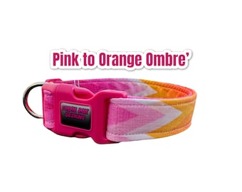 Ombre dog collar, girl dog collar, boy dog collar, handmade dog collar, custom dog collar, adjustable collar, side release, washable collar