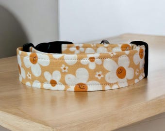 Daisy Dog collar, boho dog collar, handmade side release dog collar, girl dog collar, dog collar, custom dog collar, washable, adjustable