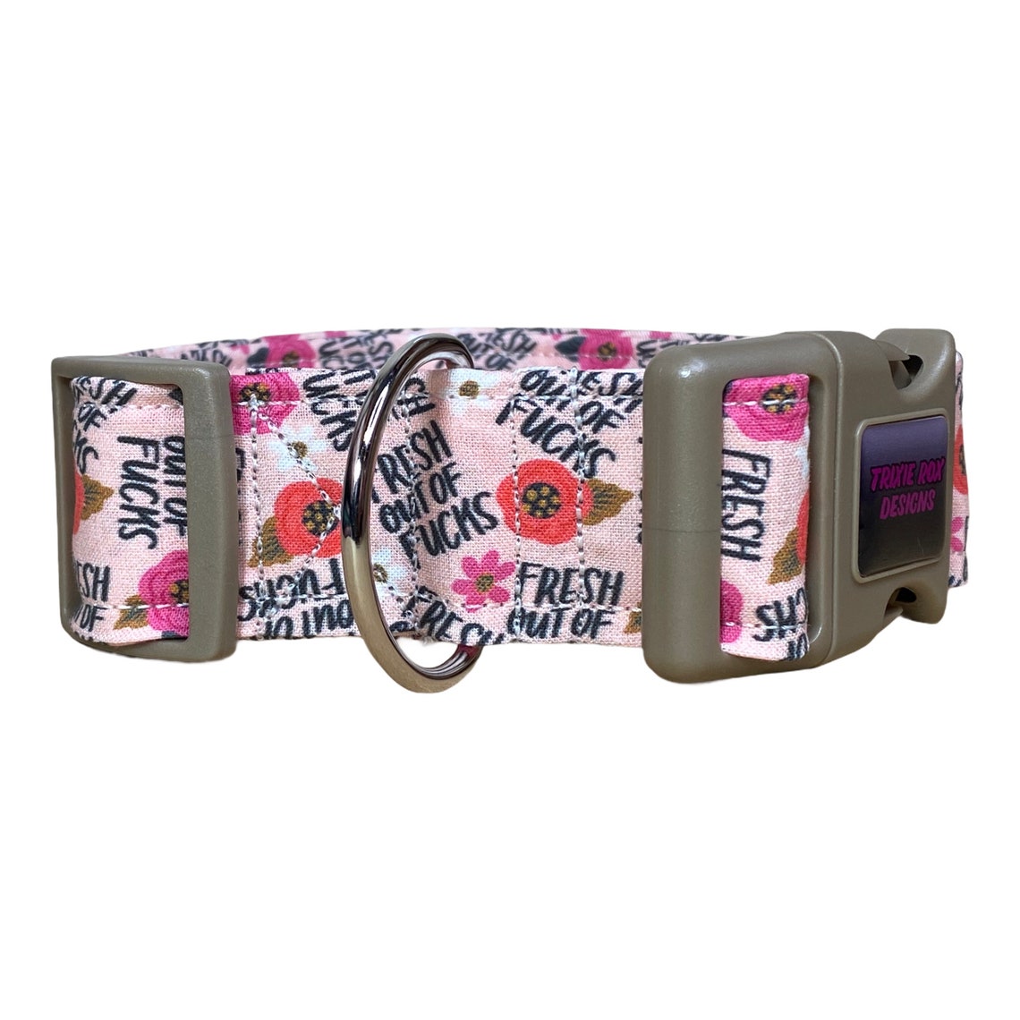 Funny Dog Collar Girl Dog Collar Obscene Dog Collar Floral Etsy UK