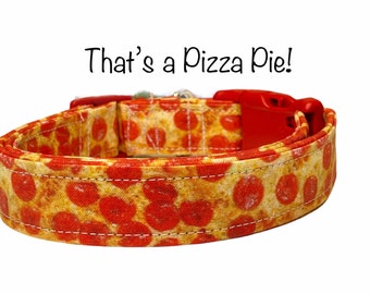 Pizza dog collar, dog collar, pepperoni pizza, food dog collar, pepperoni collar, eco friendly dog collar, cat collar, adjustable, washable