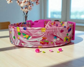 Frosting collar, food dog collar, handmade fabric dog collar, side release adjustable dog collar, funny dog collars, washable, gift for dog
