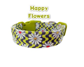 Floral dog collar, dog collar, dog collar girl, retro floral dog collar, side release adjustable collar, washable fabric dog collar,
