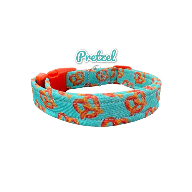 Pretzel dog collar, girl dog collar, boy dog collar, adjustable dog collar, handmade dog collar, custom dog collar, washable, fabric collar image 1