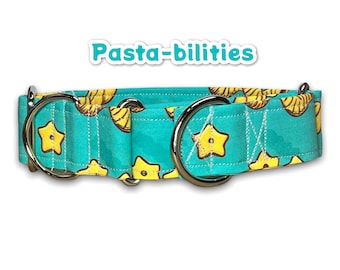 Pasta Martingale dog collar, adjustable martingale dog collar, choke collar, washable martingale collar, noodles, funny martingale collar