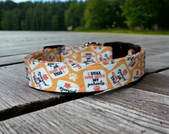 Still live with my parents collar, funny dog collar, dog collar, boy dog collar, handmade dog collar, adjustable, quick release collar