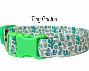 Cactus dog collar, dog collar, eco friendly collar, cat collar, tiny cactus, cactus collar, green dog collar, funny dog collar, funny collar