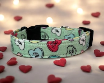 Anti-Valentine dog collar, funny dog collar, handmade side release dog collar, girl dog collar, boy dog collar, custom adjustable dog collar