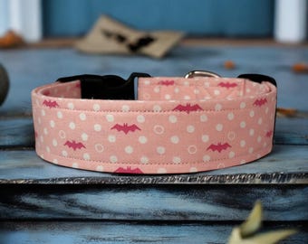 Halloween Bat dog collar, handmade side release dog collar, girl dog collar, boy dog collar, custom dog collar, washable, adjustable collar