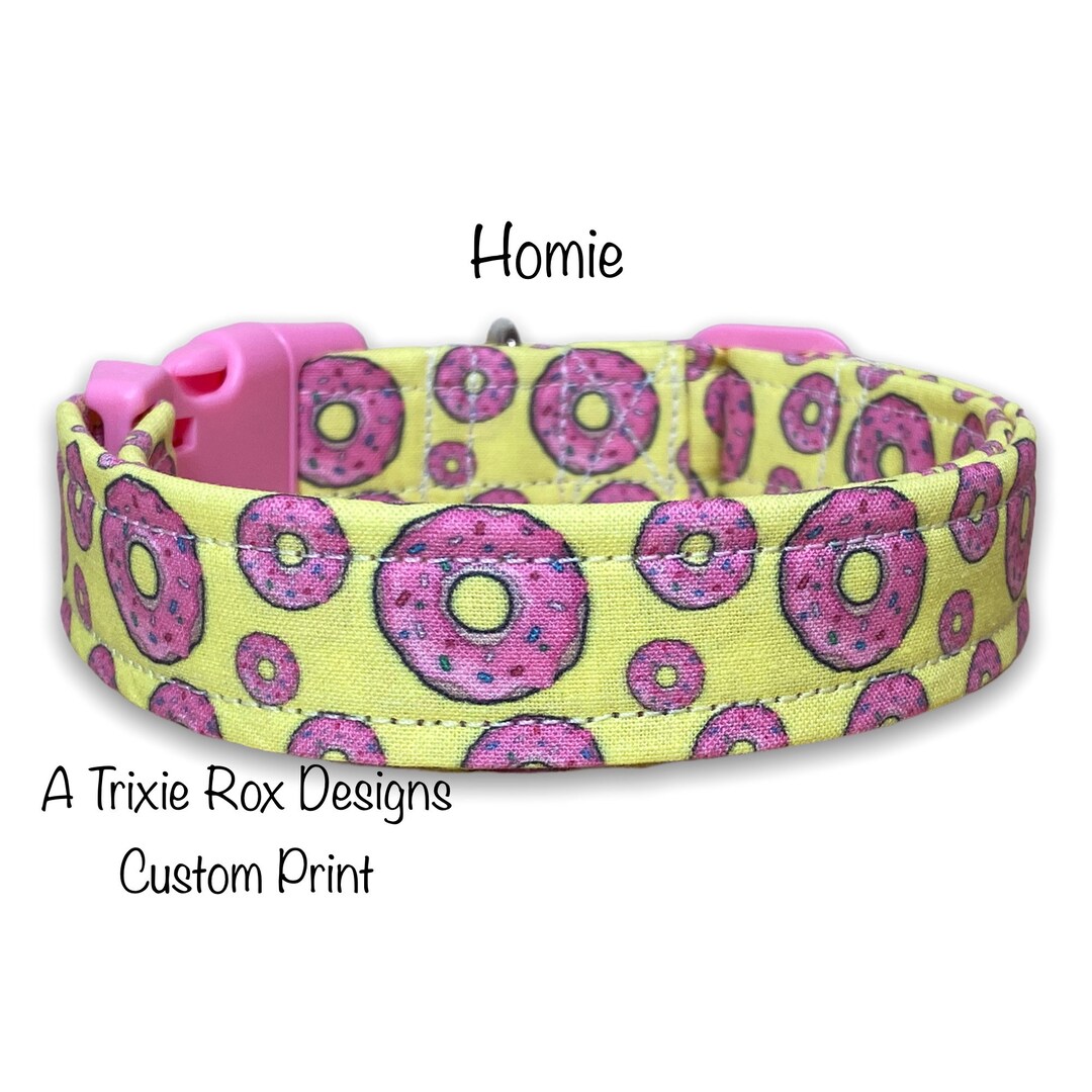 Donut Dog Collar, Food Dog Collar, Funny Dog Collar, Cat Collar, Donut, Pink Donut, Adjustable