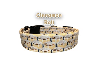 Cinnamon roll dog collar, dog collar, cinnamon bun, food dog collar, funny dog collar, custom dog collar, handmade dog collar, adjustable