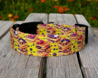 Waffle collar, food dog collar, funny dog collar, handmade side release collar, girl dog collar, boy dog collar, custom adjustable collar