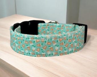 Iced Tea dog collar, fabric handmade side release collar, girl dog collar, boy dog collar, custom collar, washable & adjustable dog collar