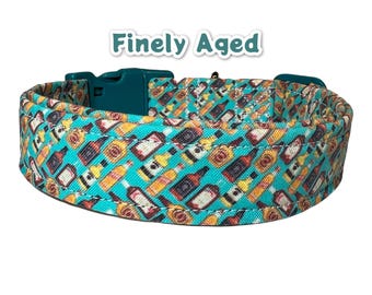 Whiskey Bottle Dog Collar: Adjustable Side Release Collar, funny dog collar, side release, washable, adjustable 
