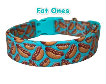 Hot dog collar, food dog collar, funny dog collar, hot dog cat collar, side release adjustable, dog collar boy, dog collar girl, hot dogs