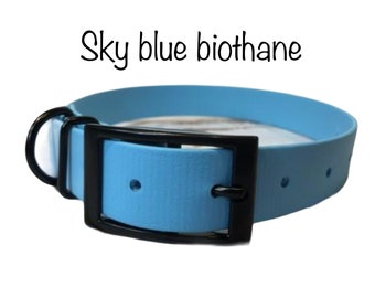 Biothane dog collar, blue dog collar, dog collar, buckle dog collar, waterproof collar, dog collar boy, sky blue, rose gold hardware