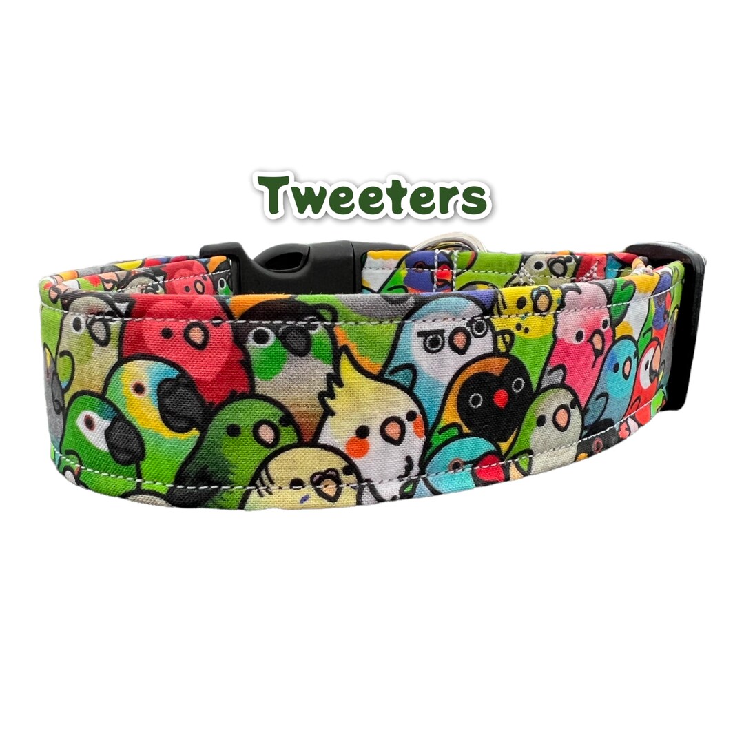 Funny Dog Collar Wide Dog Collar Bird Dog Collar Bird Lover Etsy