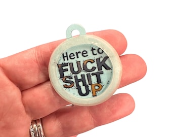 Fuck shit up tag, Funny pet tag, dog tag, pet id tag, personalized pet tag, dog id tag, personalized dog tag, dog name tag, custom dog tag