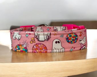 Trendy Ghost dog collar, dog collar, handmade side release dog collar, girl dog collar, custom dog collar, washable, adjustable dog collar