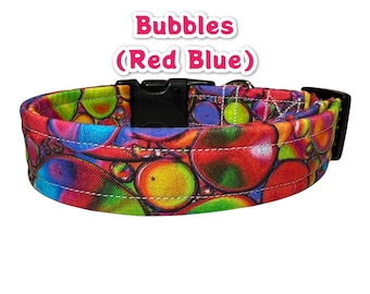 Bubble dog collar, dog collar girl, dog collar boy, dog collar, designer dog collar, side release adjustable, cat collar, rainbow dog collar
