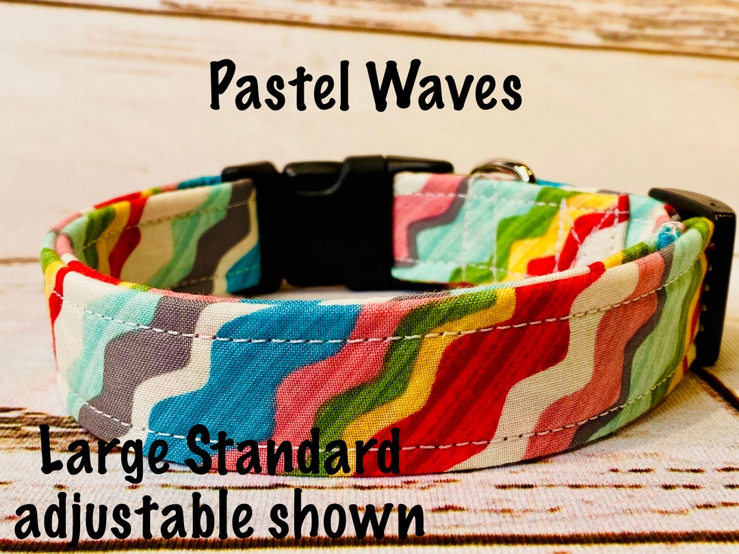 Pastel Dog Collar Beautiful Dog Collar Pastel Waves Side Etsy