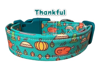 Thanksgiving Dog collar, food dog collar, funny dog collar, dog collar boy, dog collar girl, side release dog collar, turkey dog collar