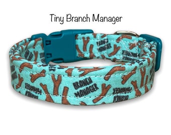 Funny dog collar, branch manager, dog collar, dog collar boy, stick dog collar, adjustable, washable, sticks, blue dog collar, eco friendly
