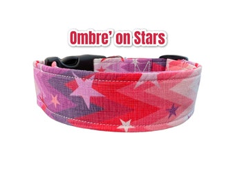 Ombre dog collar, girl dog collar, boy dog collar, handmade dog collar, custom dog collar, adjustable collar, side release, washable collar