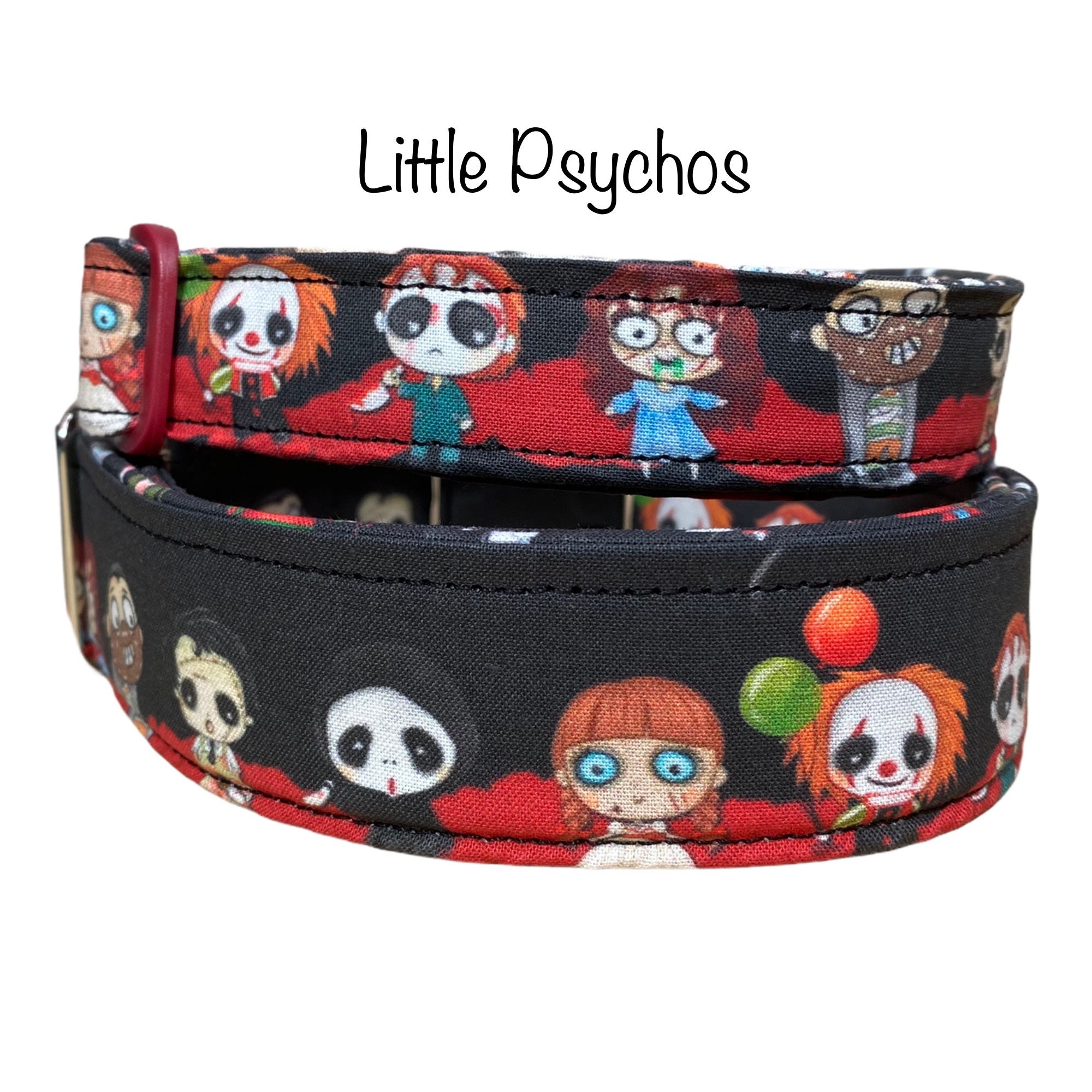 Horror movie dog collar, adjustable collar, washable collar, side