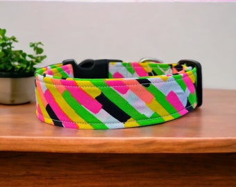 neon dog collar, girl dog collar, boy dog collar, adjustable side release collar, handmade dog collar, washable dog collar, neon cat collar