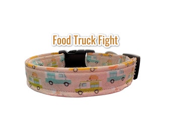 Food truck dog collar, funny dog collar, food dog collar, girl dog collar, boy dog collar, handmade dog collar, custom dog collar, washable