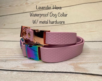 Waterproof dog collar, dog collar, lavender dog collar, buckle dog collar, waterproof dog collar, Adjustable waterproof Dog Collar, Hexa