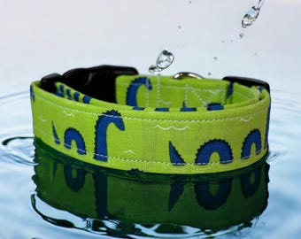 Mythical sea creature dog collar, handmade side release collar, girl dog collar, boy dog collar, custom collar, washable adjustable collar