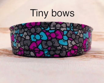 Tiny bow dog collar, gray, blue, purple, bows, dog collar girl, fabric dog collar, washable, adjustable, eco friendly, feminine dog collar