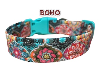 Boho dog collar, bohemian dog collar, dog collar girl, side release adjustable collar, dog collar boy, designer collar, custom dog collar