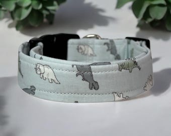 Dinosaur dog collar, funny dog collar, handmade side release dog collar, girl dog collar, boy dog collar, custom adjustable dog collar