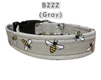 Bee dog collar, dog collar, dog collar boy, dog collar girl, side release dog collar, adjustable dog collar, washable dog collar, honey bee