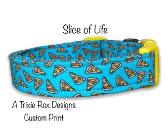 Pizza dog collar, food dog collar, funny dog collar, adjustable, washable, eco friendly, pizza cat collar, side release collar, pizza lover