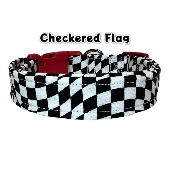 Checkered flag dog collar 2025
