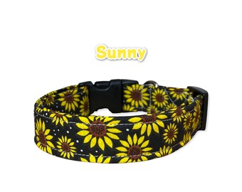 Sunflower dog collar, dog collar girl, sunflower, cat collar, side release, adjustable collar, washable collar, sunflower collar, dog collar