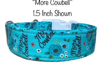 Funny dog collar, girl dog collar, obscene dog collar, floral dog collar, side release collar, adjustable collar, washable collar, cowbell