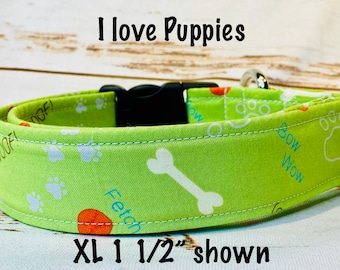 Green dog collar, boy dog collar, side release collar, adjustable dog collar, fabric dog collar, washable collar, green, boy, eco friendly