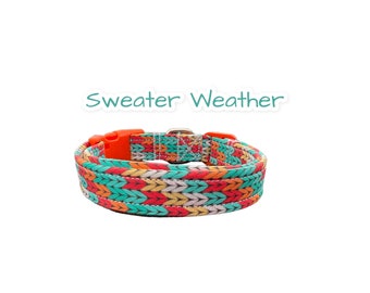 Sweater dog collar, girl dog collar, boy dog collar, handmade dog collar, custom dog collar, adjustable collar, side release, washable