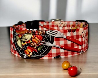 Grilling Dog collar, handmade side release dog collar, girl dog collar, boy dog collar, custom dog collar, washable, adjustable dog collar