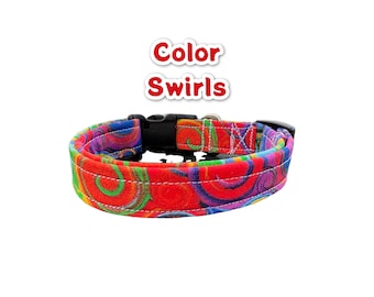 Rainbow dog collar, girl dog collar, boy dog collar, adjustable dog collar, handmade dog collar, custom dog collar, washable, cat collar