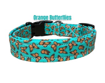 Butterfly dog collar, dog collar, dog collar girl, custom, side release collar, adjustable dog collar, washable collar, fabric dog collar,