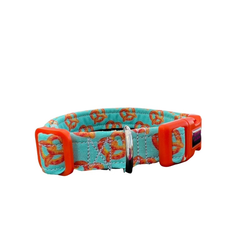 Pretzel dog collar, girl dog collar, boy dog collar, adjustable dog collar, handmade dog collar, custom dog collar, washable, fabric collar image 3