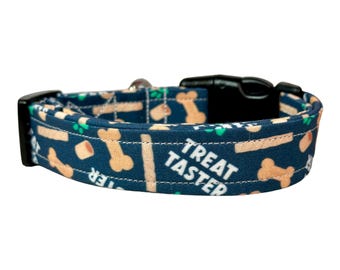 Treat taster Dog collar, funny dog collar, girl dog collar, boy dog collar, handmade dog collar, side release, washable, adjustable collar