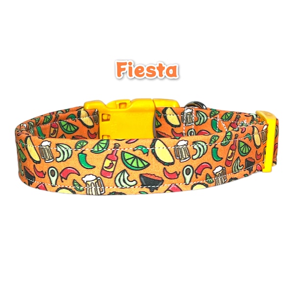 Taco dog collar, food dog collar, cat collar, funny dog collar, side release collar, adjustable collar, washable collar, fabric dog collar